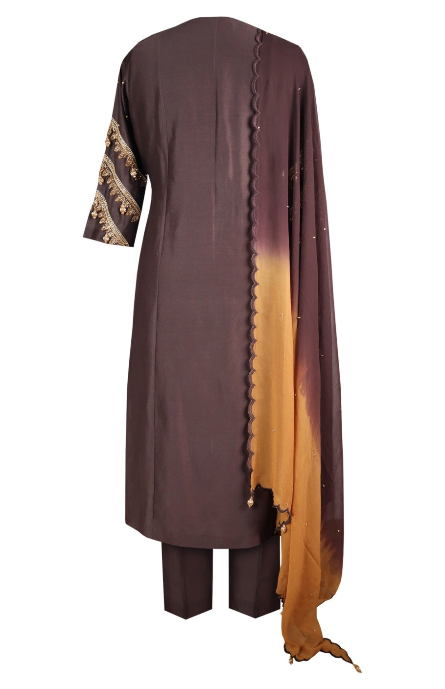 Kora Silk Kalidar Suit With Nakshi Embroidery