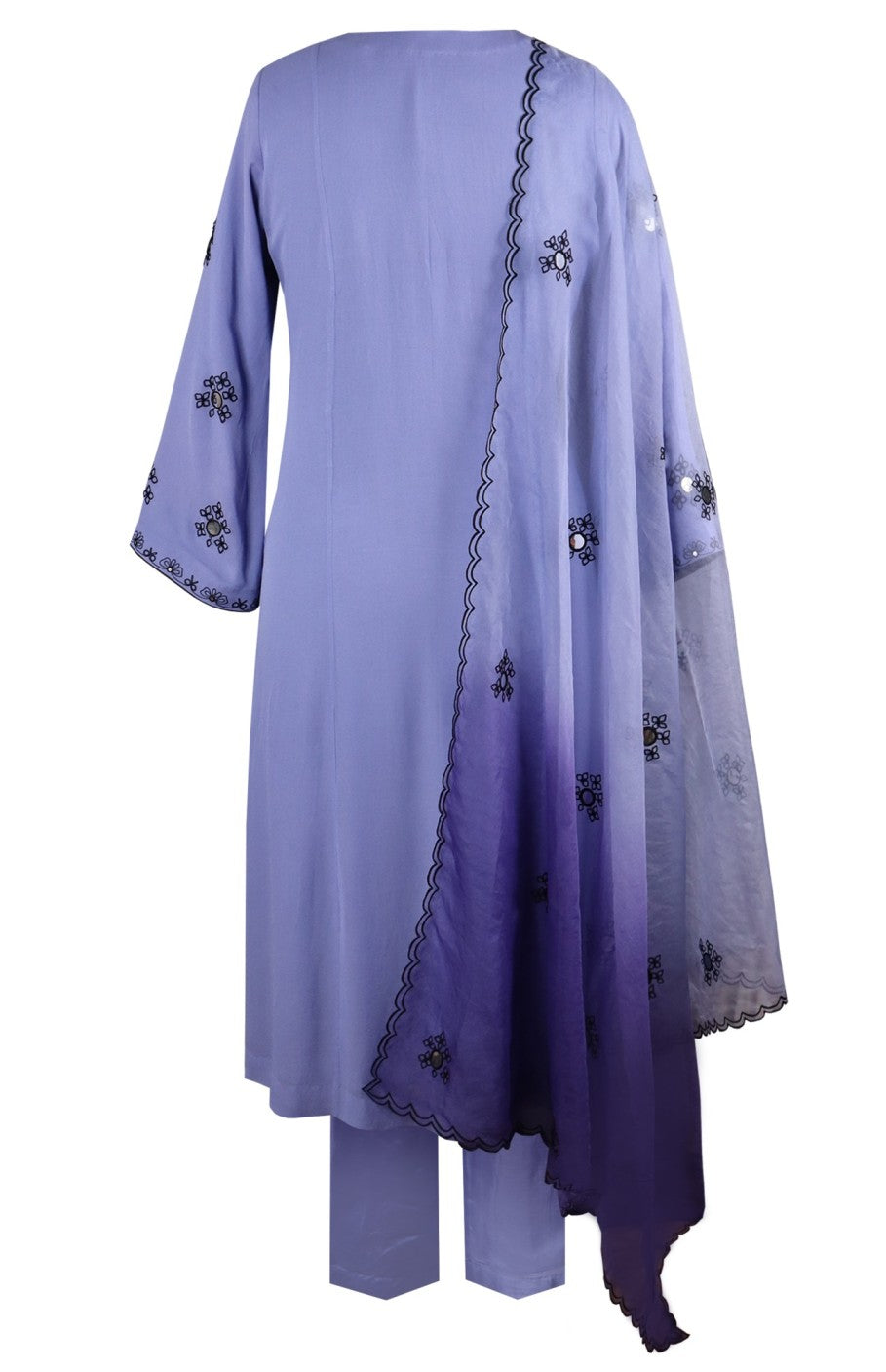 Georgette Suit With Mirror Work - LAVENDER