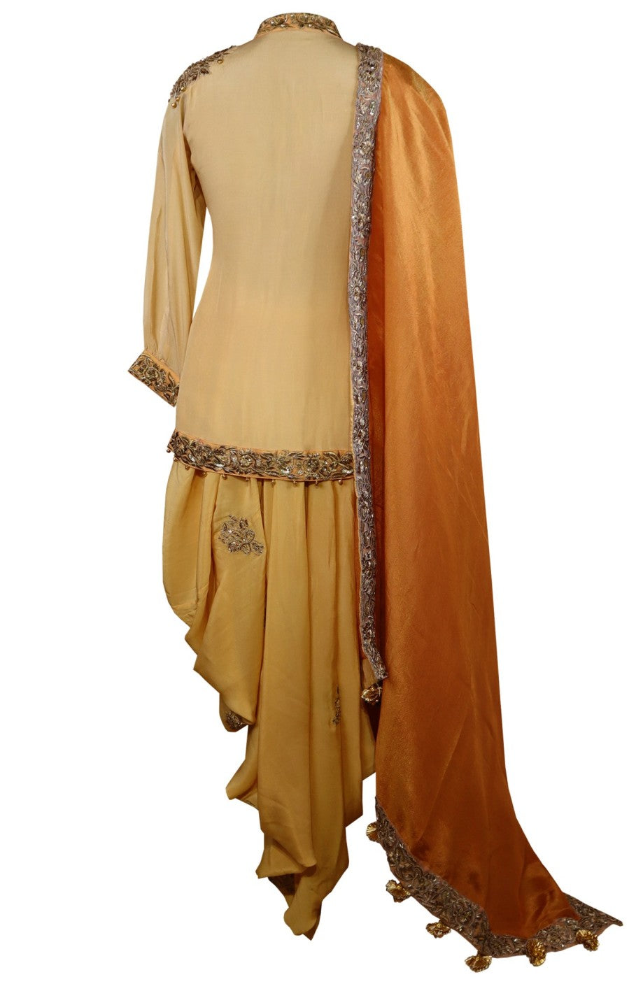 Lemon/Orange Patiala Salwar Fusion Dress
