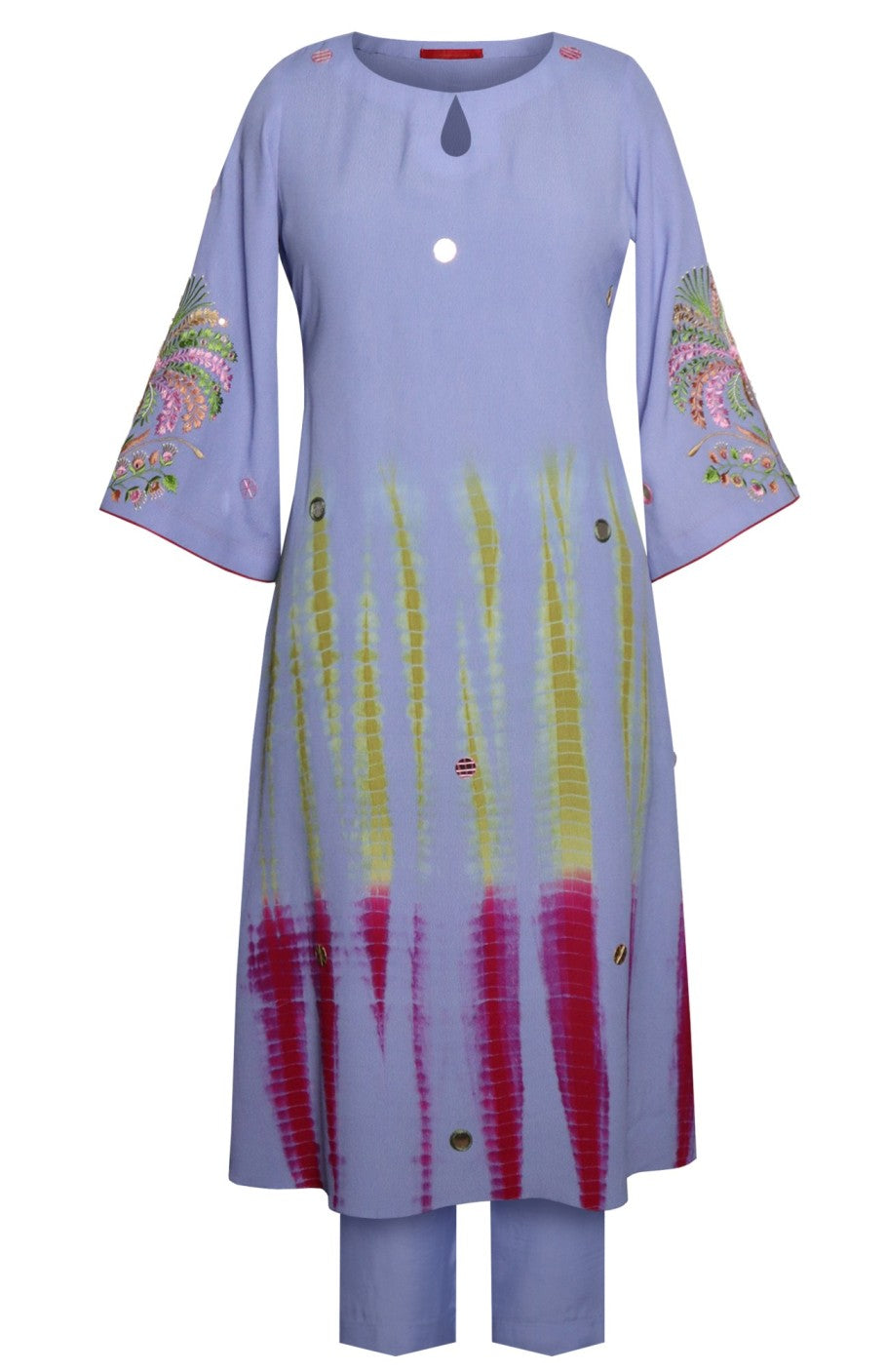 Kurta Set With Embroidered Sleeves