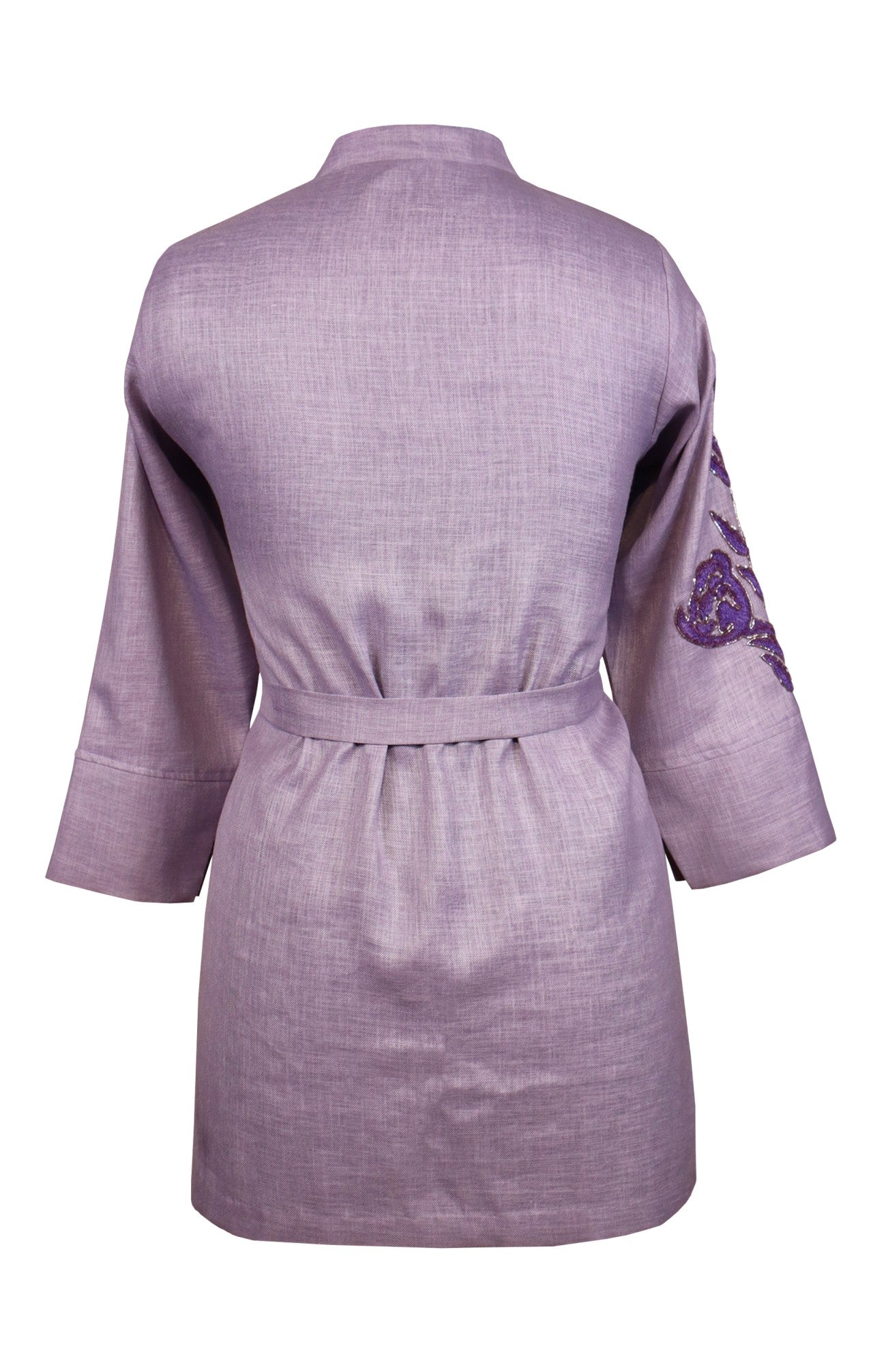 Lilac Linen Top With Belt