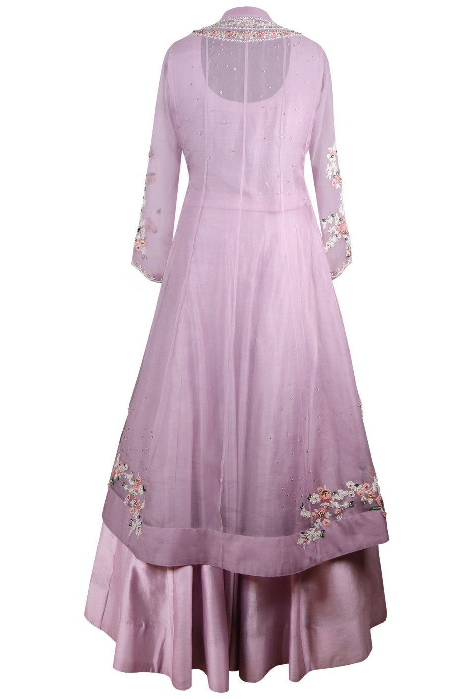 Lilac Organza Anarkali With Lehnga