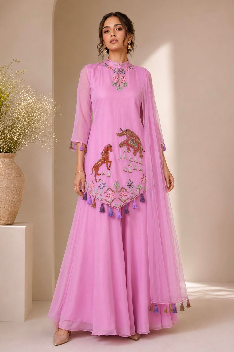 Madhubani Sharara Set - LILAC