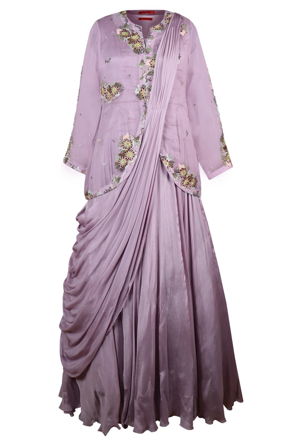 Draped Gown With Short Jacket