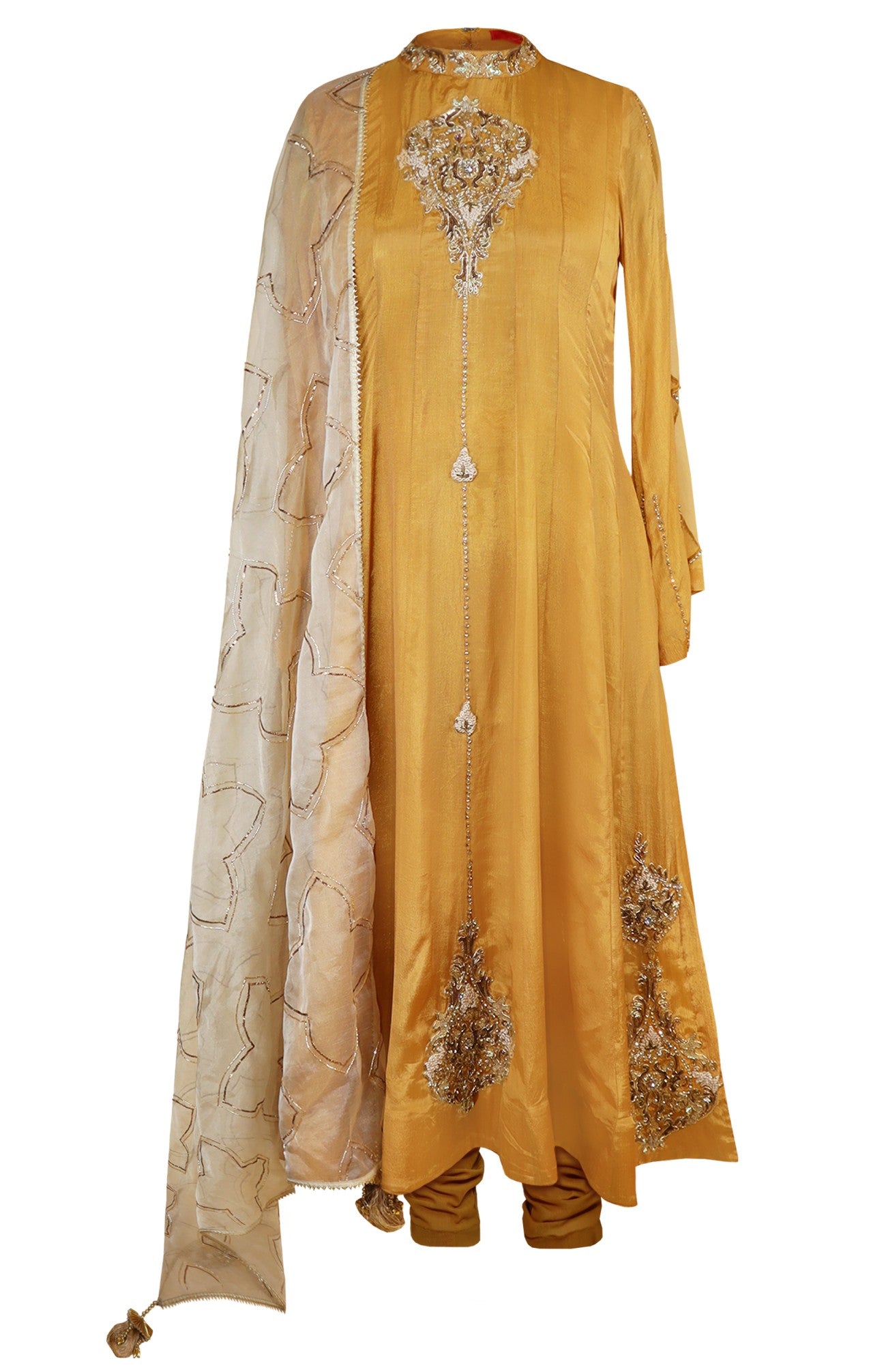 Chiffon Anarkali With Organza Dupatta