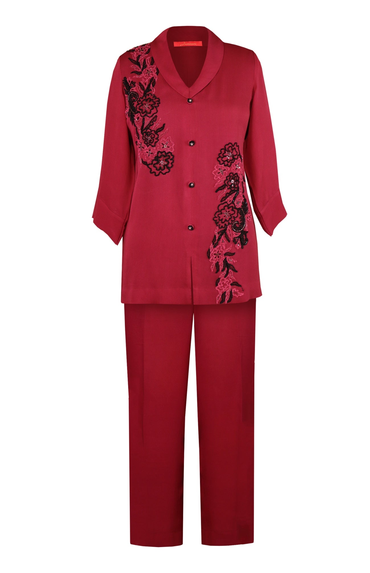 Maroon Georgette Co-ord Set