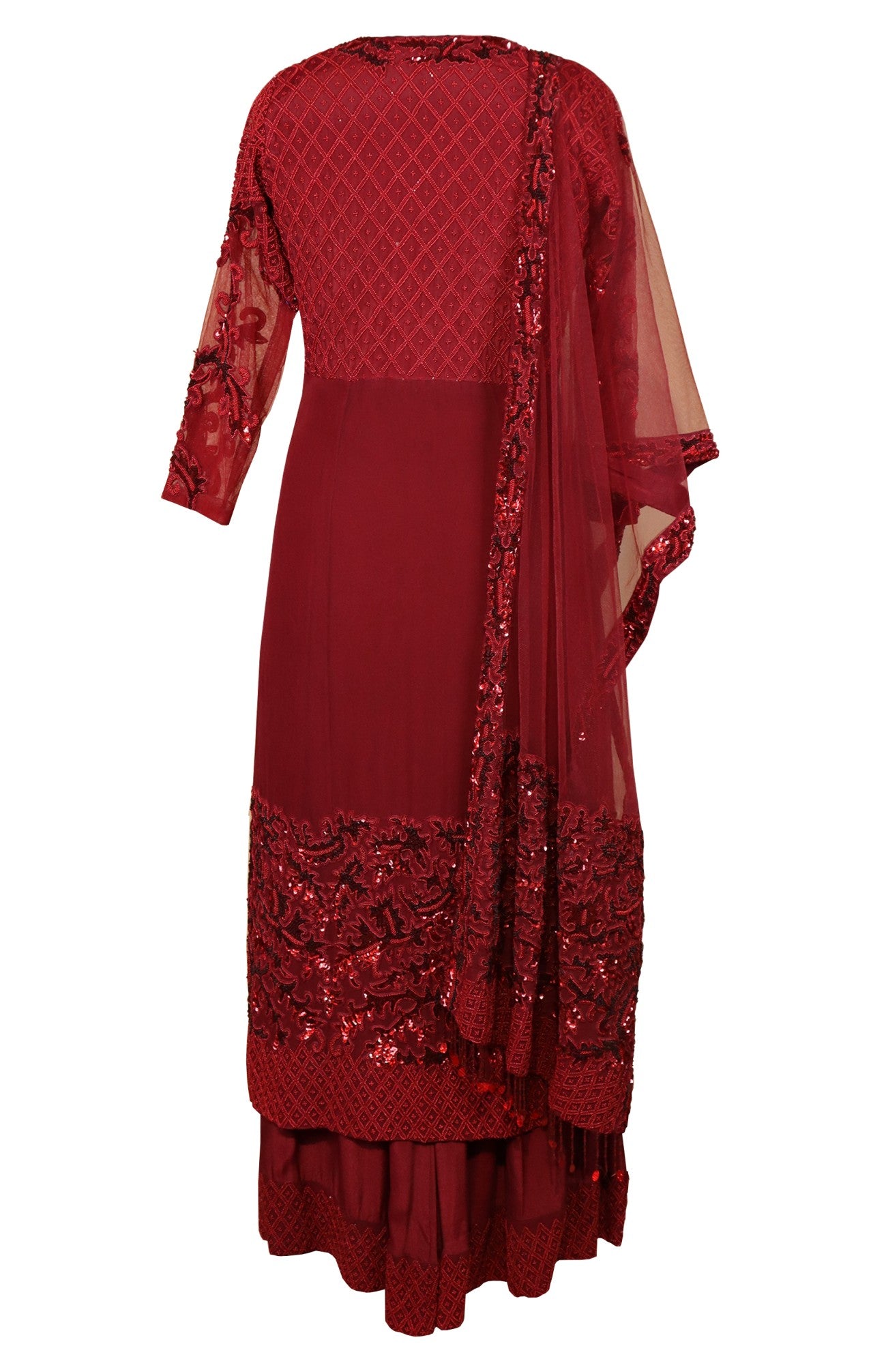 Maroon Georgette Suit