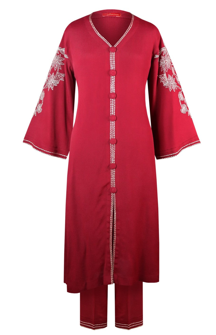 Asymmetric A-line Kurta Set - MAROON