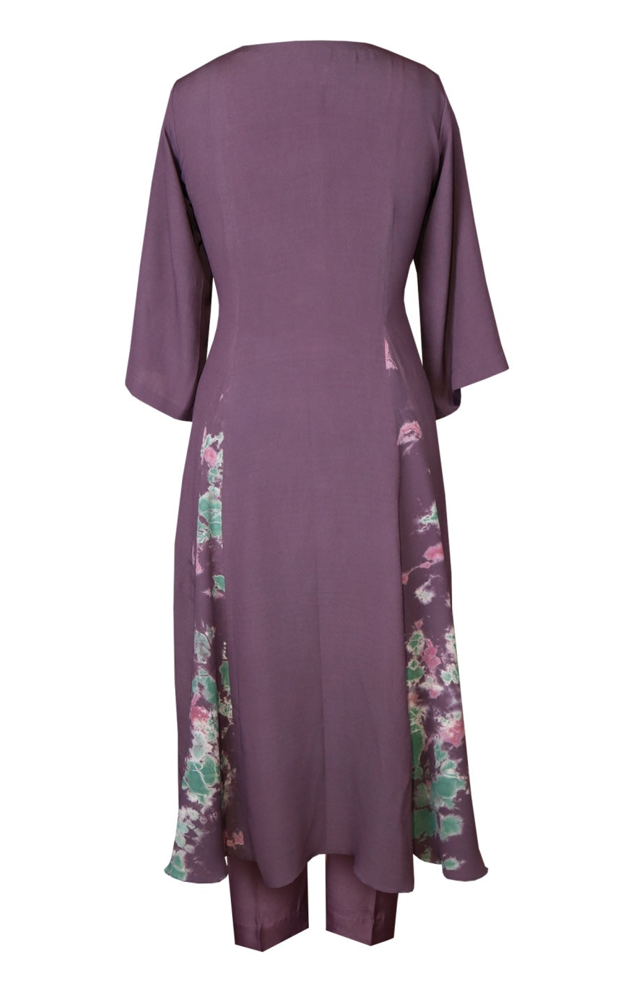Mauve Crepe Kalidar Kurta Set