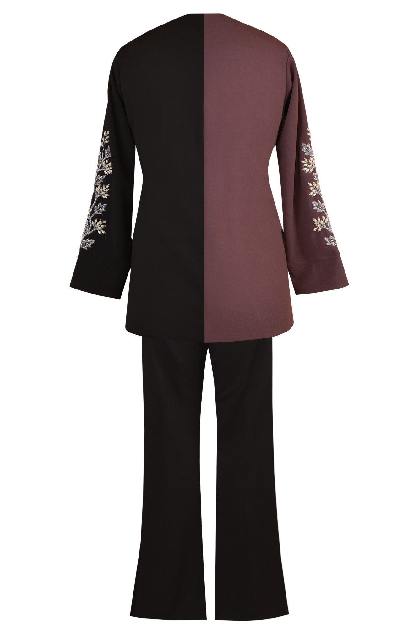Mauve Black Colour Block Co-ord Set