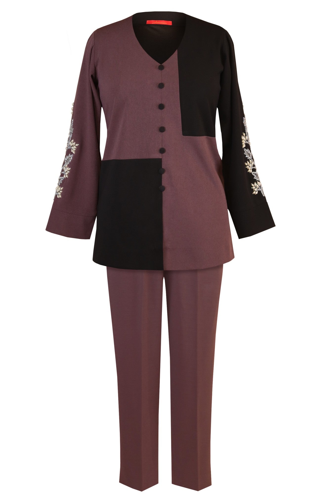 Mauve Colour Block Co-ord Set