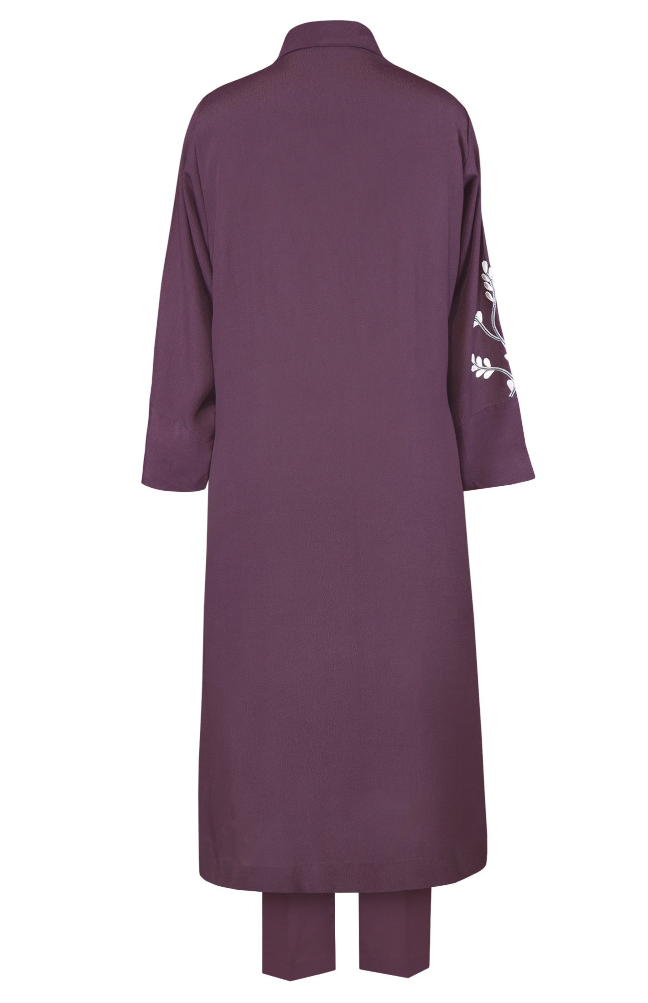 Mauve Double Breast Crepe Kurta Set