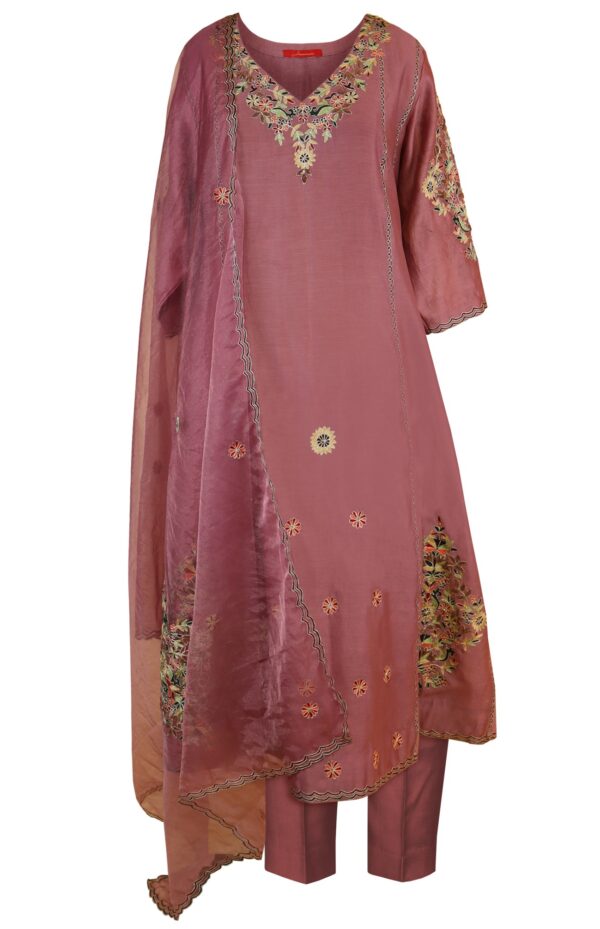 Kora Silk Anarkali With Aari Embroidery
