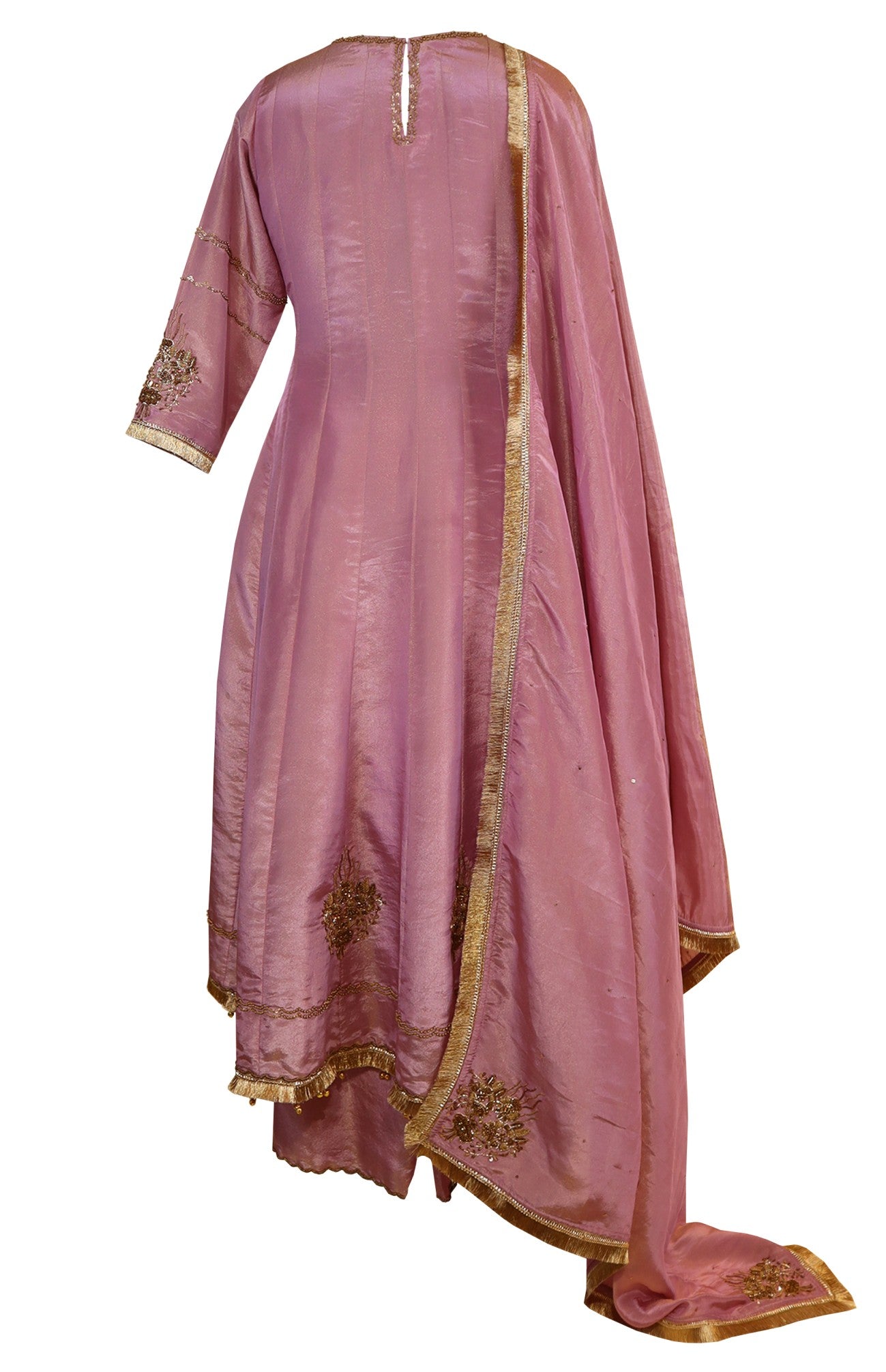 Mauve Tissue Organza Anarkali