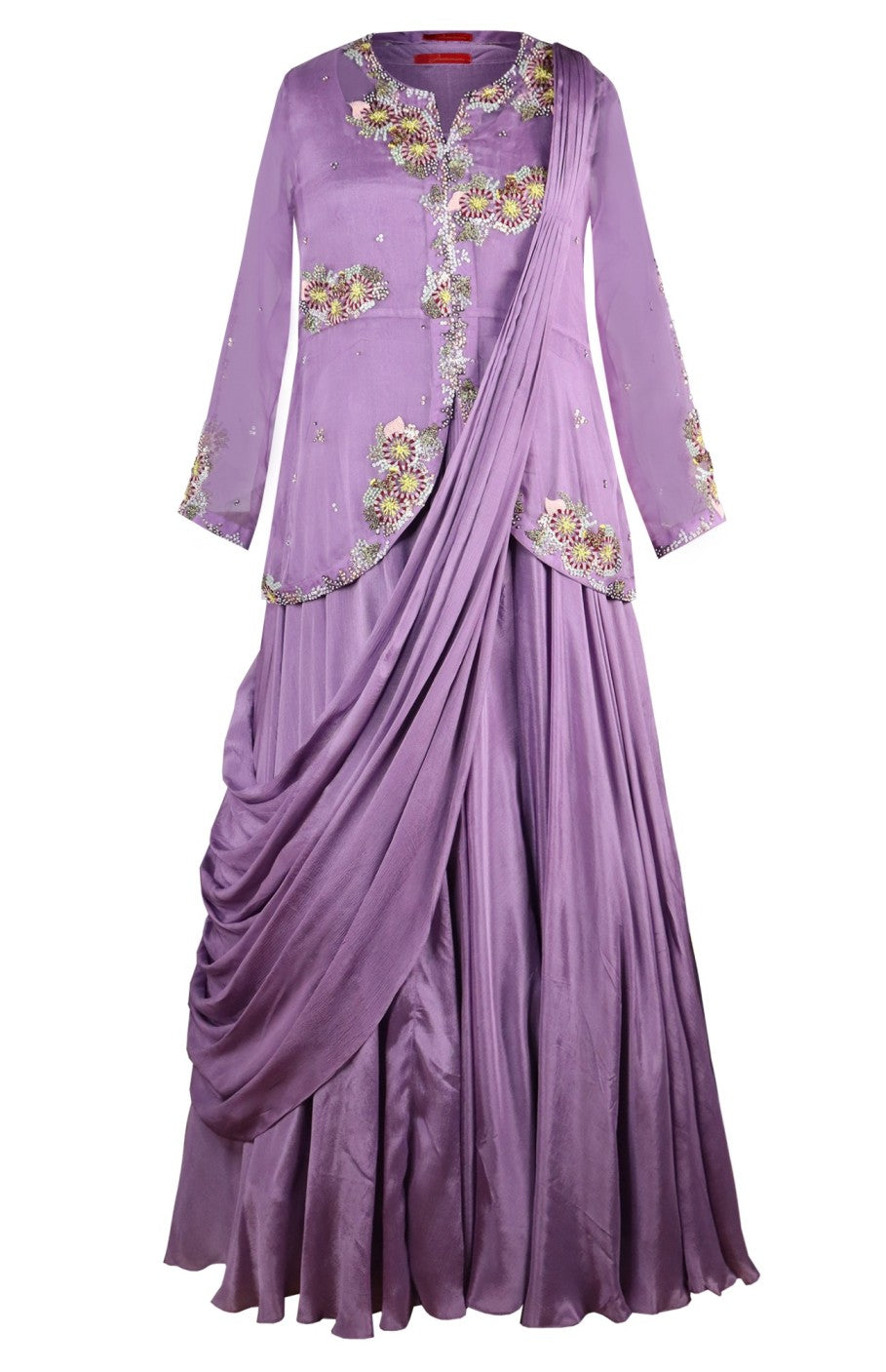 Draped Gown With Short Jacket