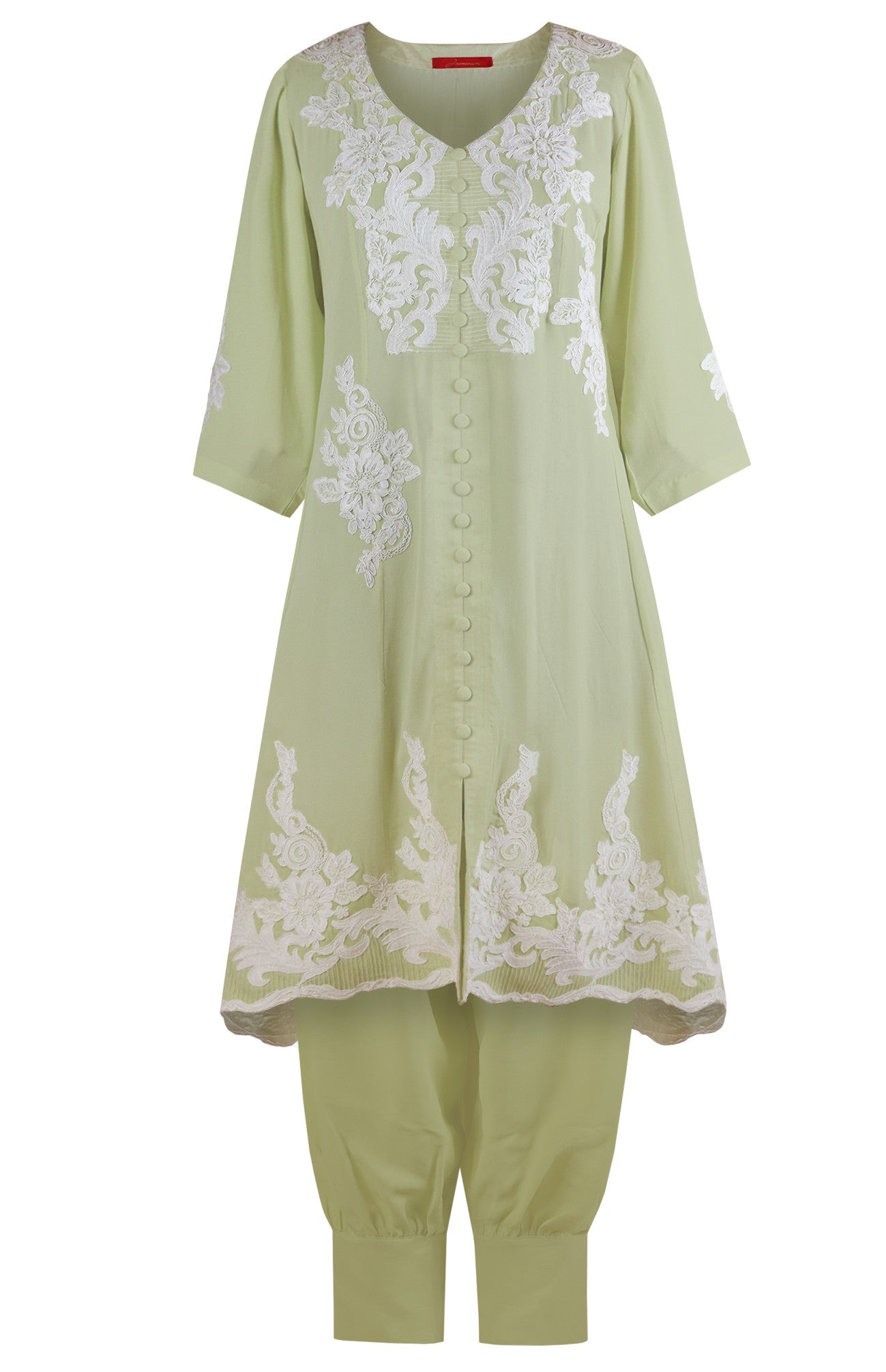Tone On Tone Embroidery Short Anarkali