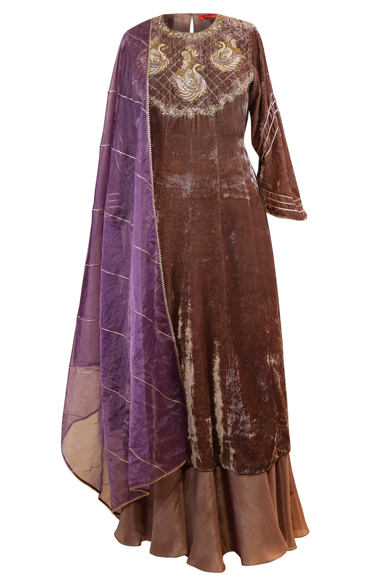 Velvet Anarkali With Sharara