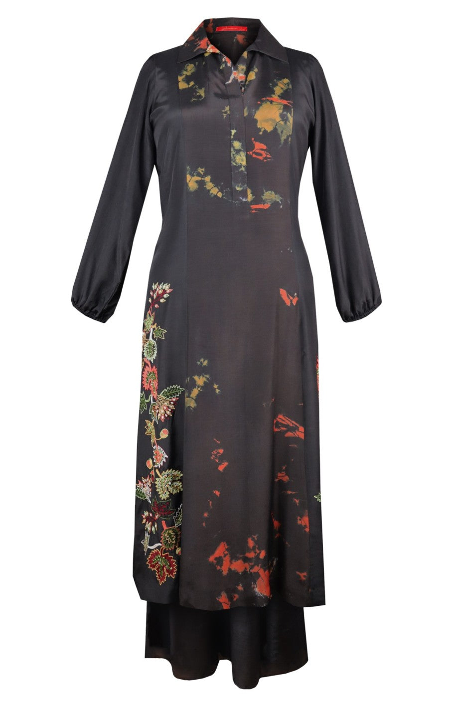 Mul Mul Tie & Dye Kurta Set - BLACK