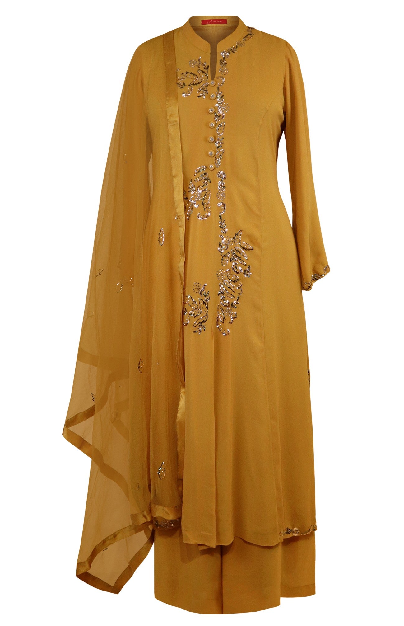 Georgette Kalidar Suit With Mukaish Embroidery