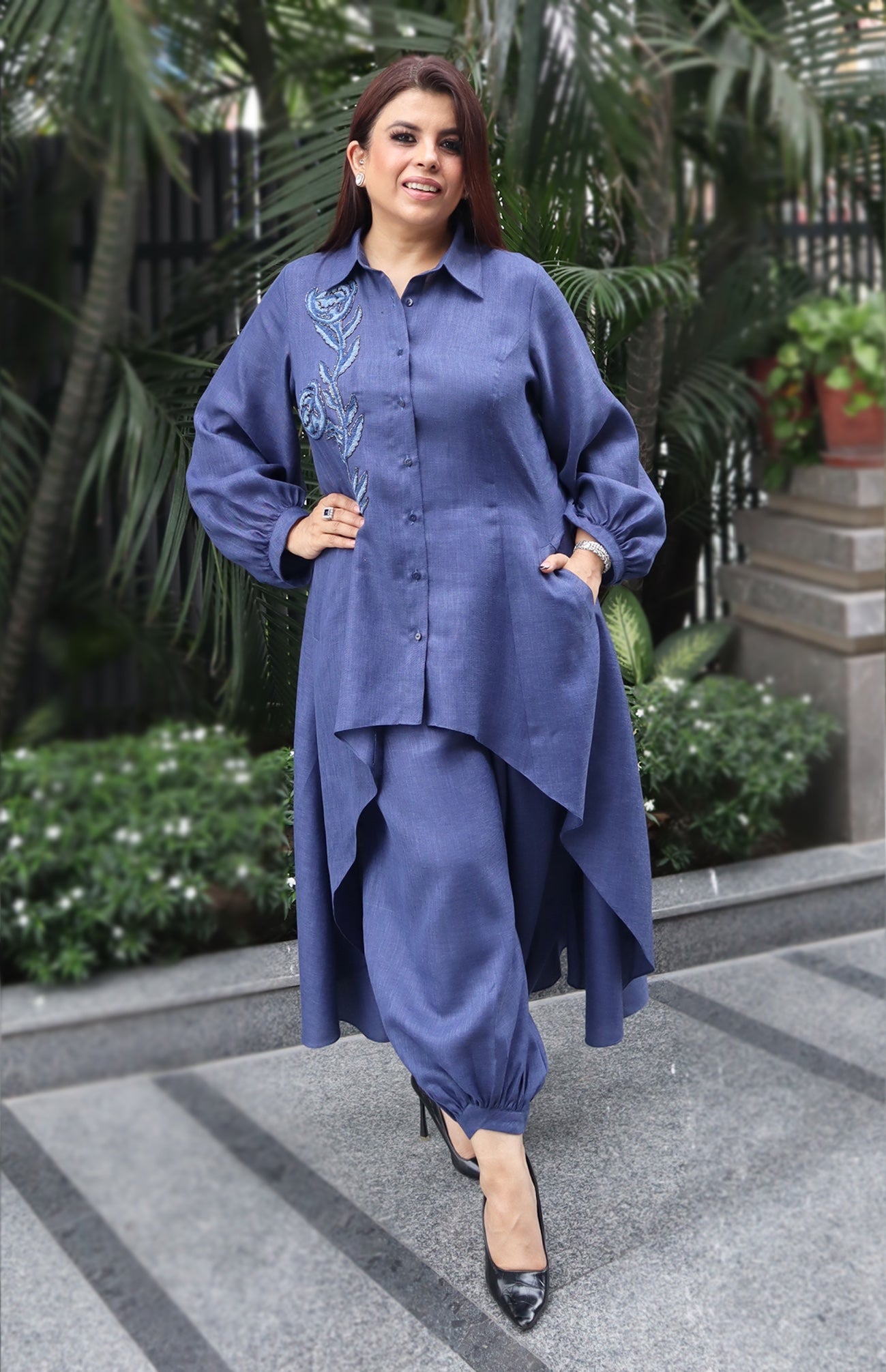 Linen High Low Co-ord Set