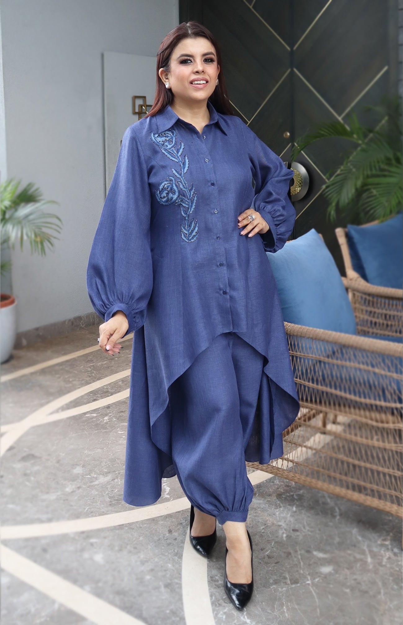 Linen High Low Co-ord Set