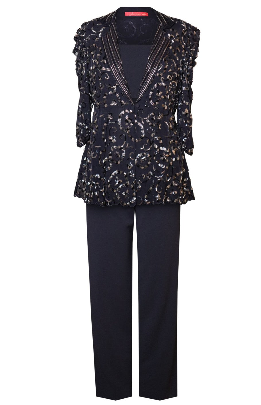 Navy Co-ord Set Nalki Embroidery