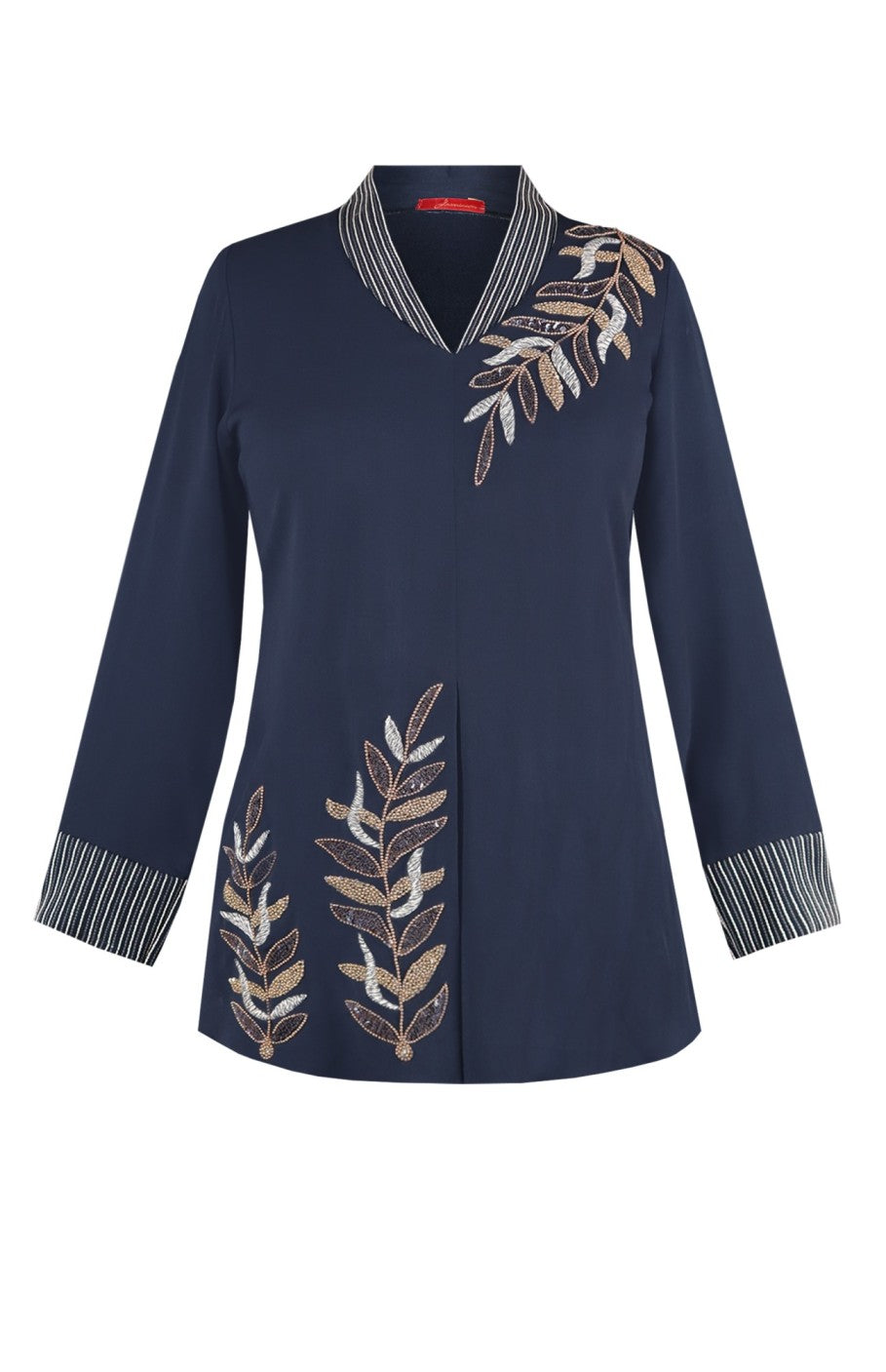 Palm Leaves Top - NAVY