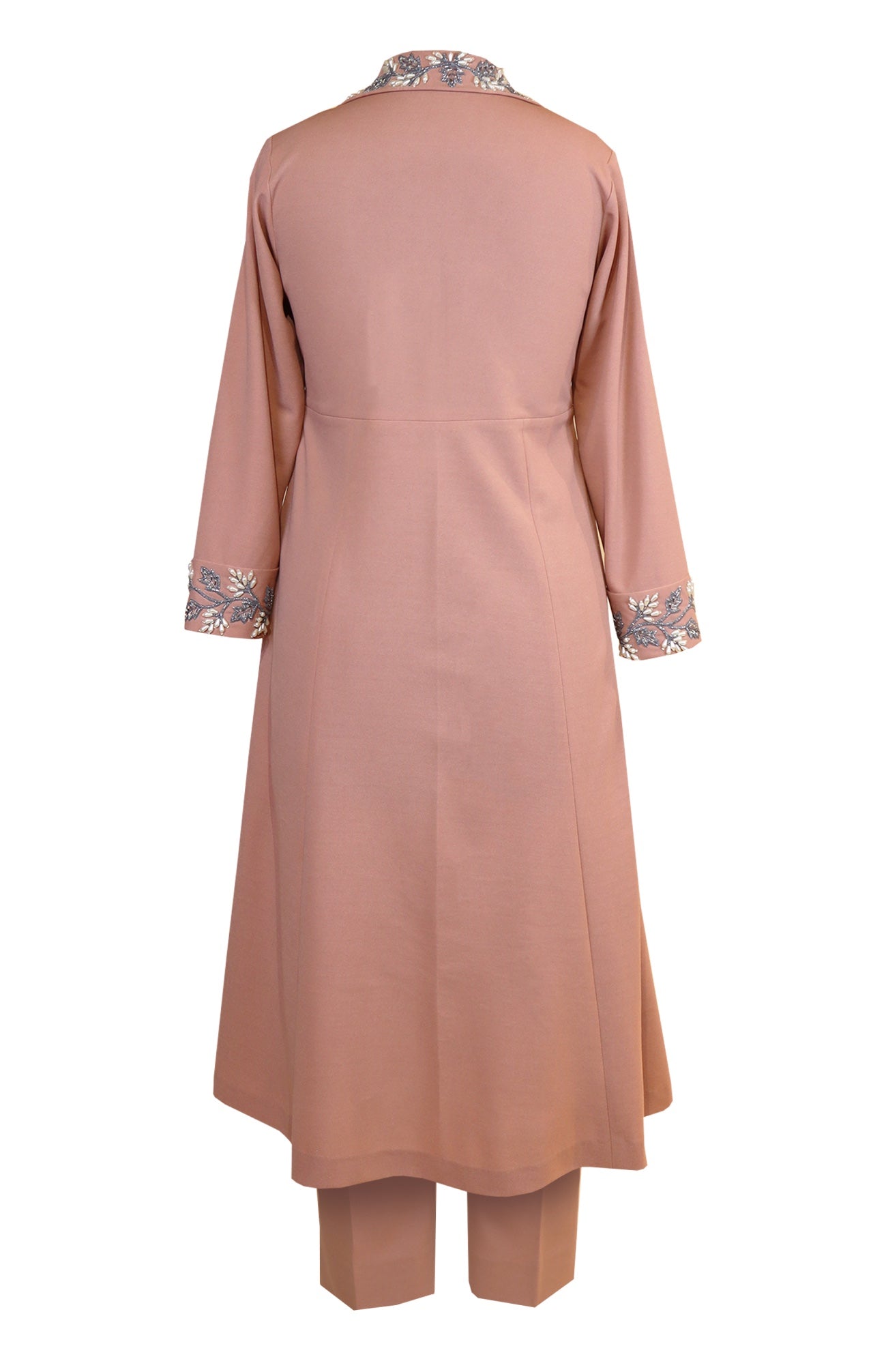 Grape Vine Embroidery Kurta Set With Collar