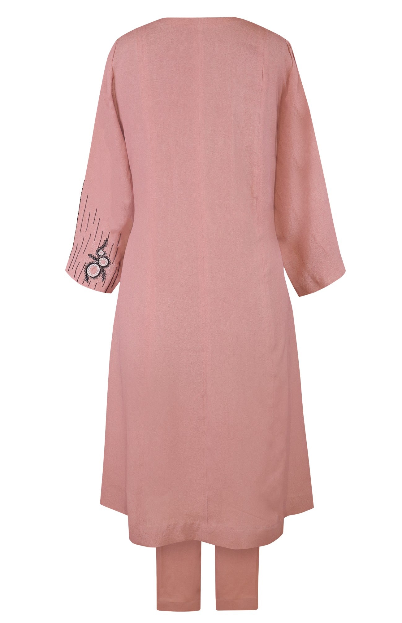 Nude Pink Crepe Kurta Set