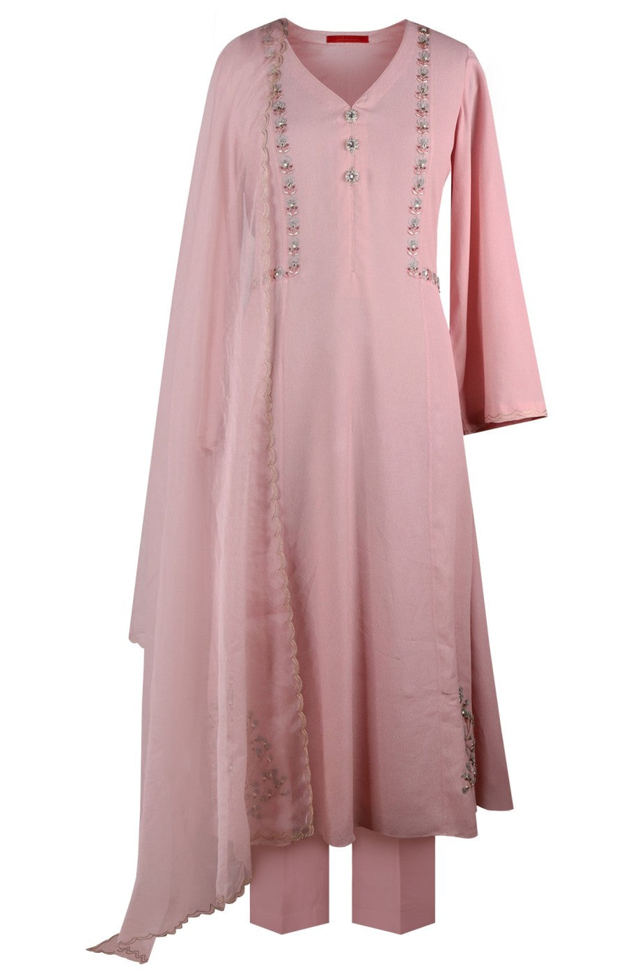 Kalidar Suit With Dabka Embroidery