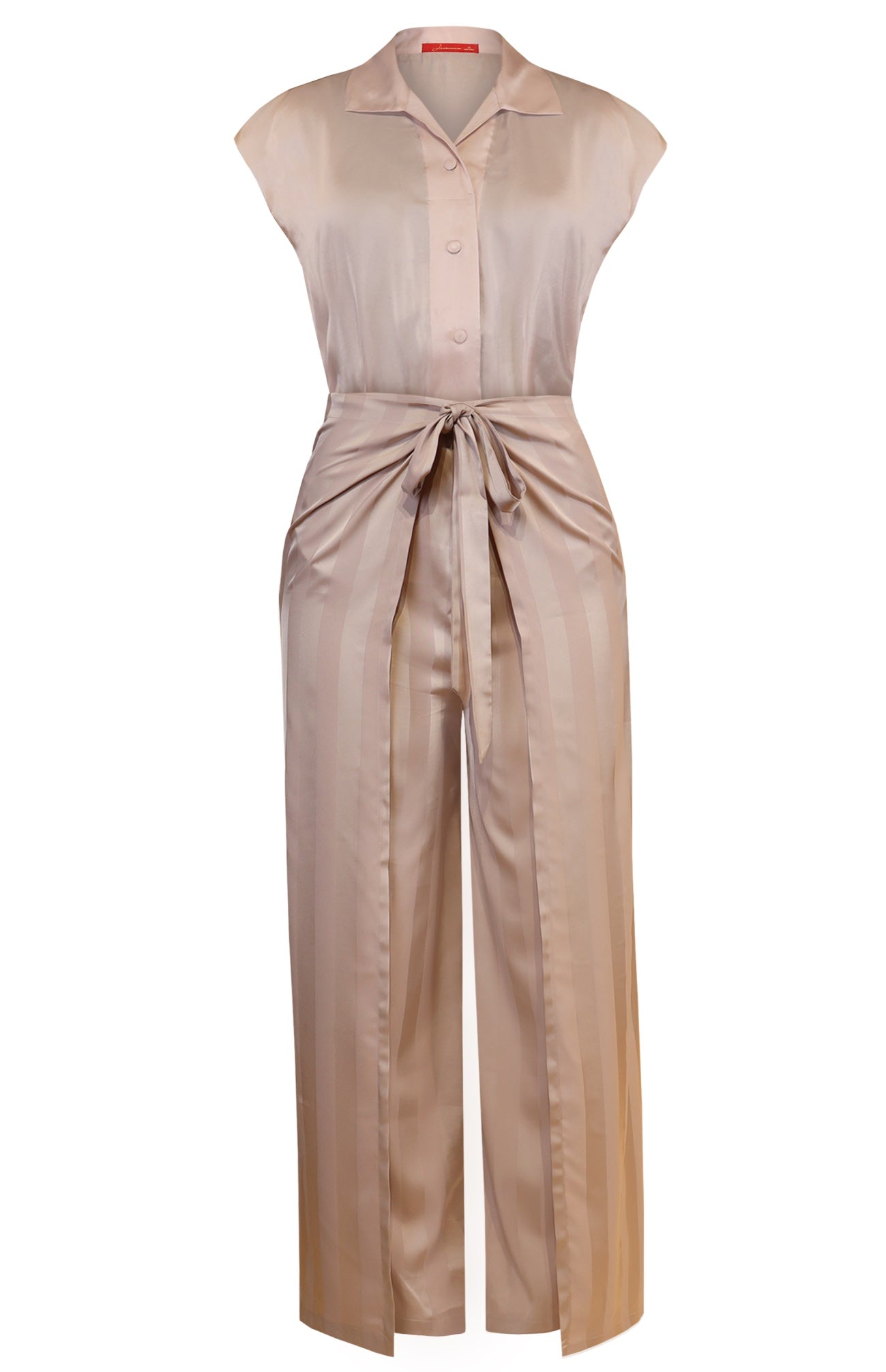 Nude Satin Co-Ord Set