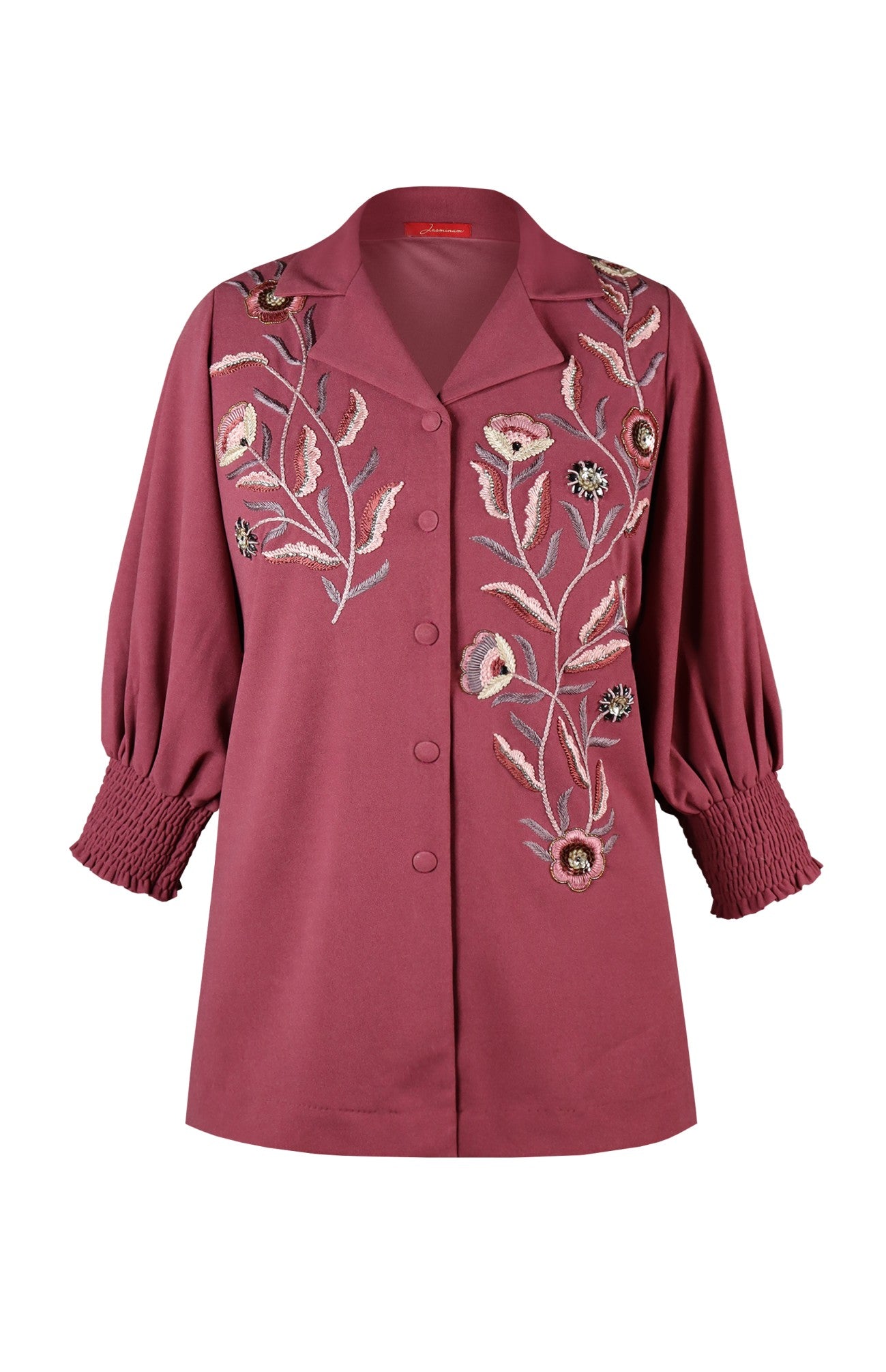 3D Embroidery Balloon Sleeves Top