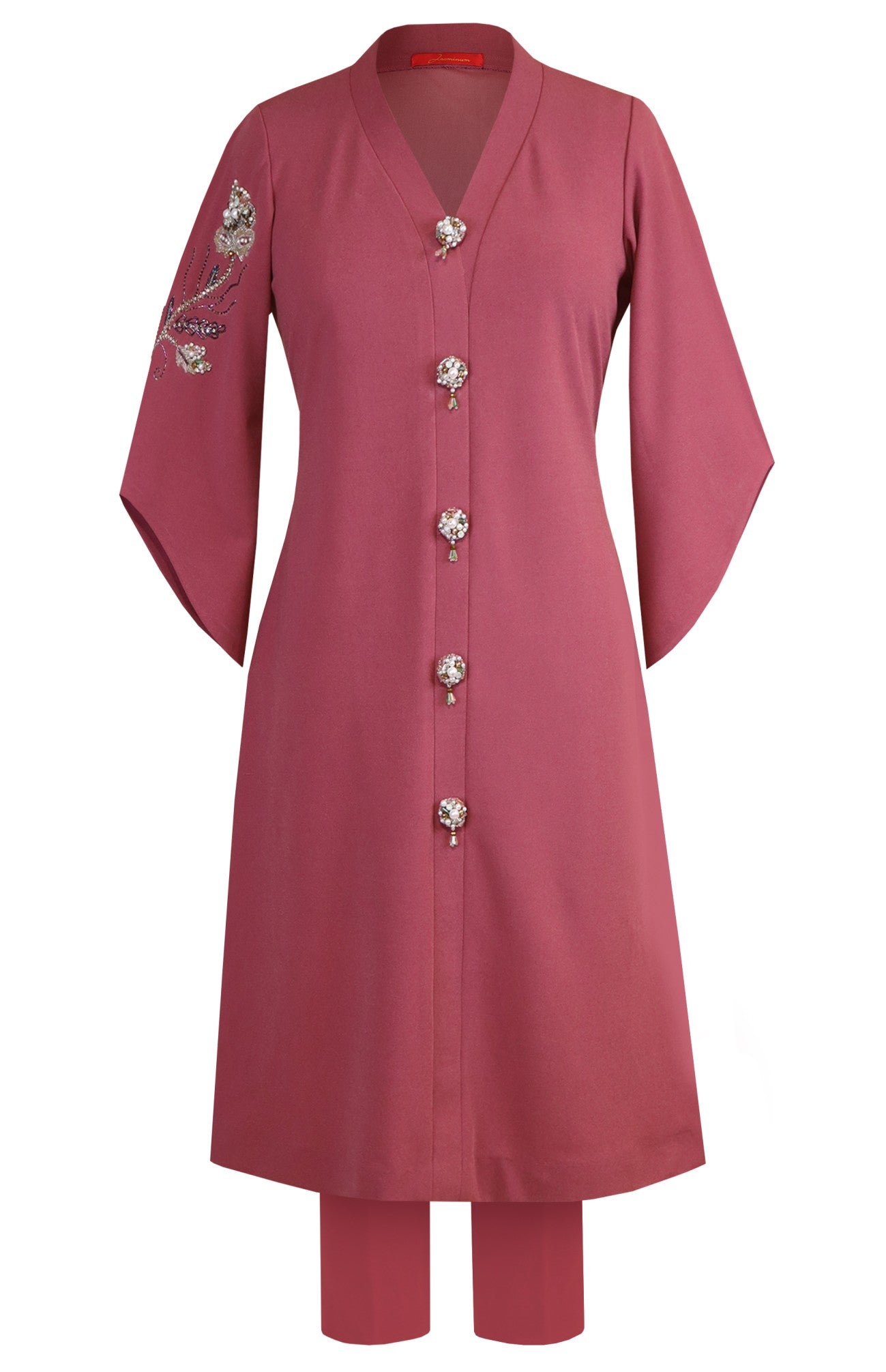 Kurta Set With 3D Embroidered Sleeve