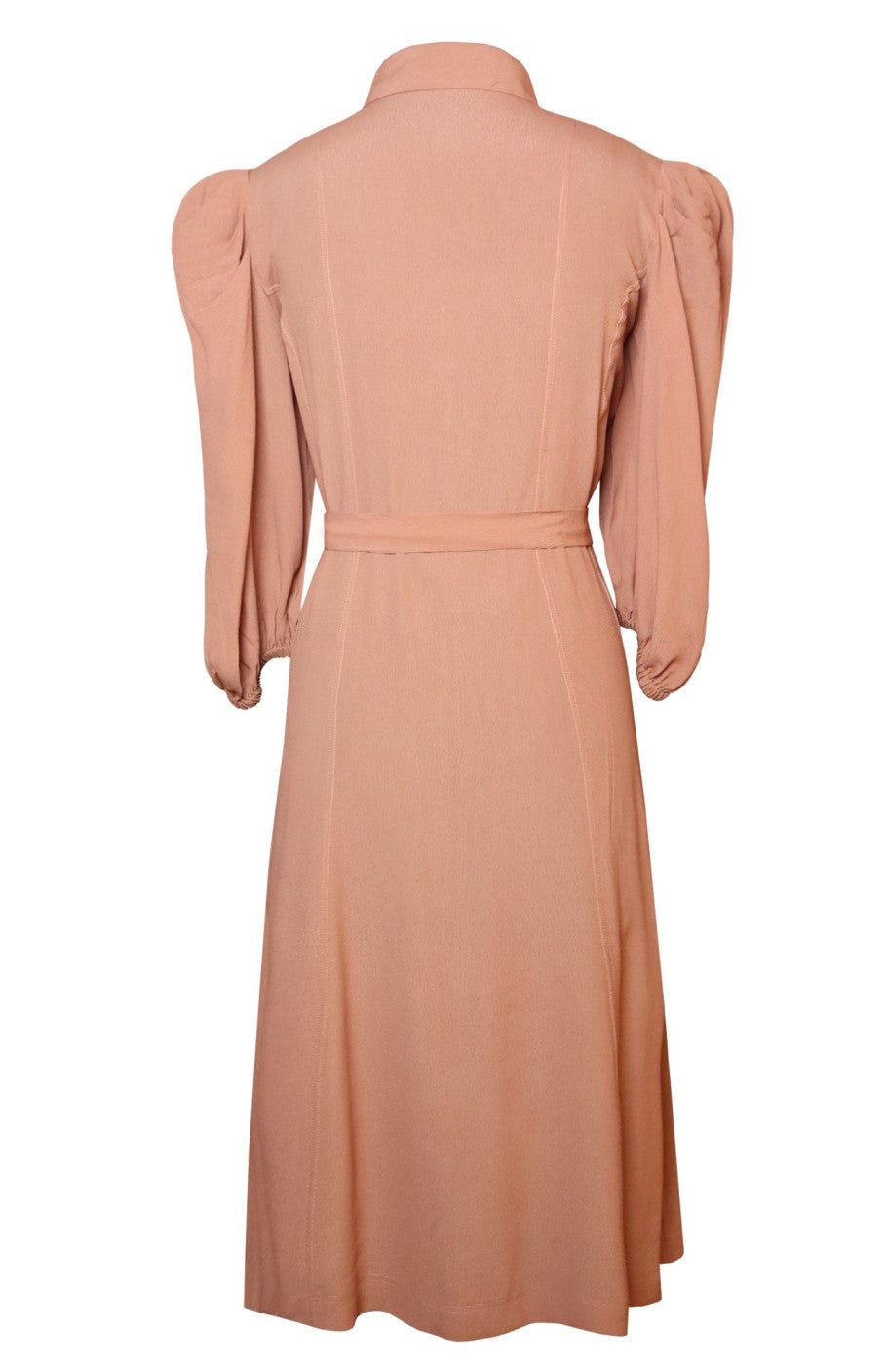 Midi Dress With Puff Sleeves