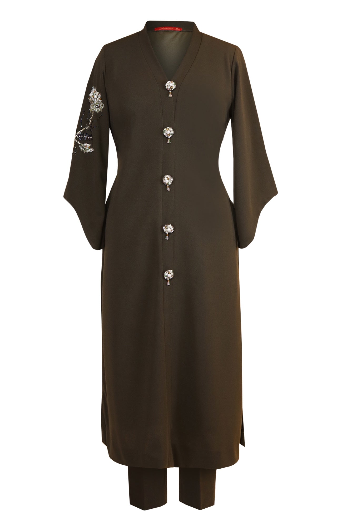Kurta Set With 3D Embroidered Sleeve