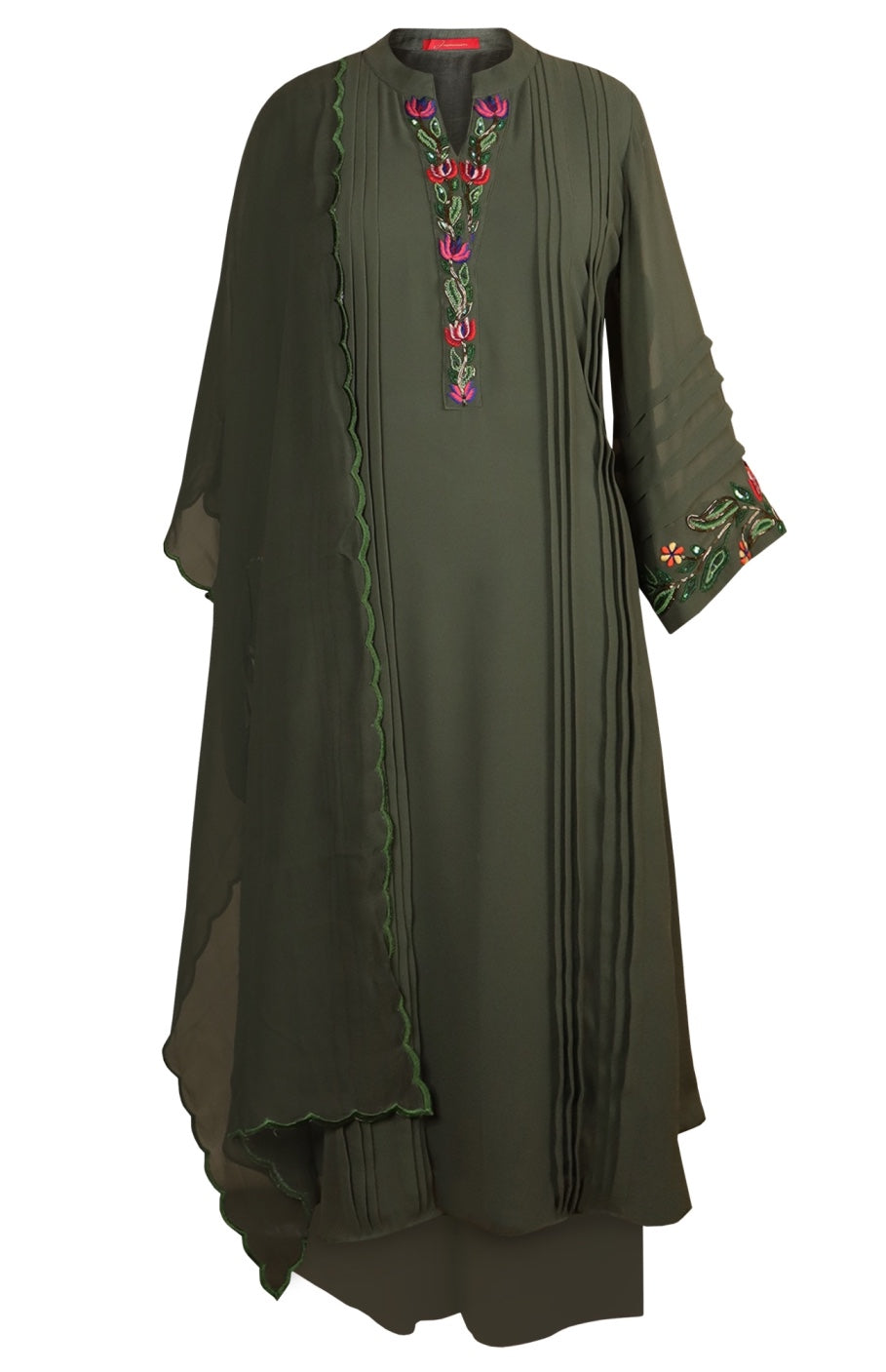 Multicoloured Embroidery Georgette Suit