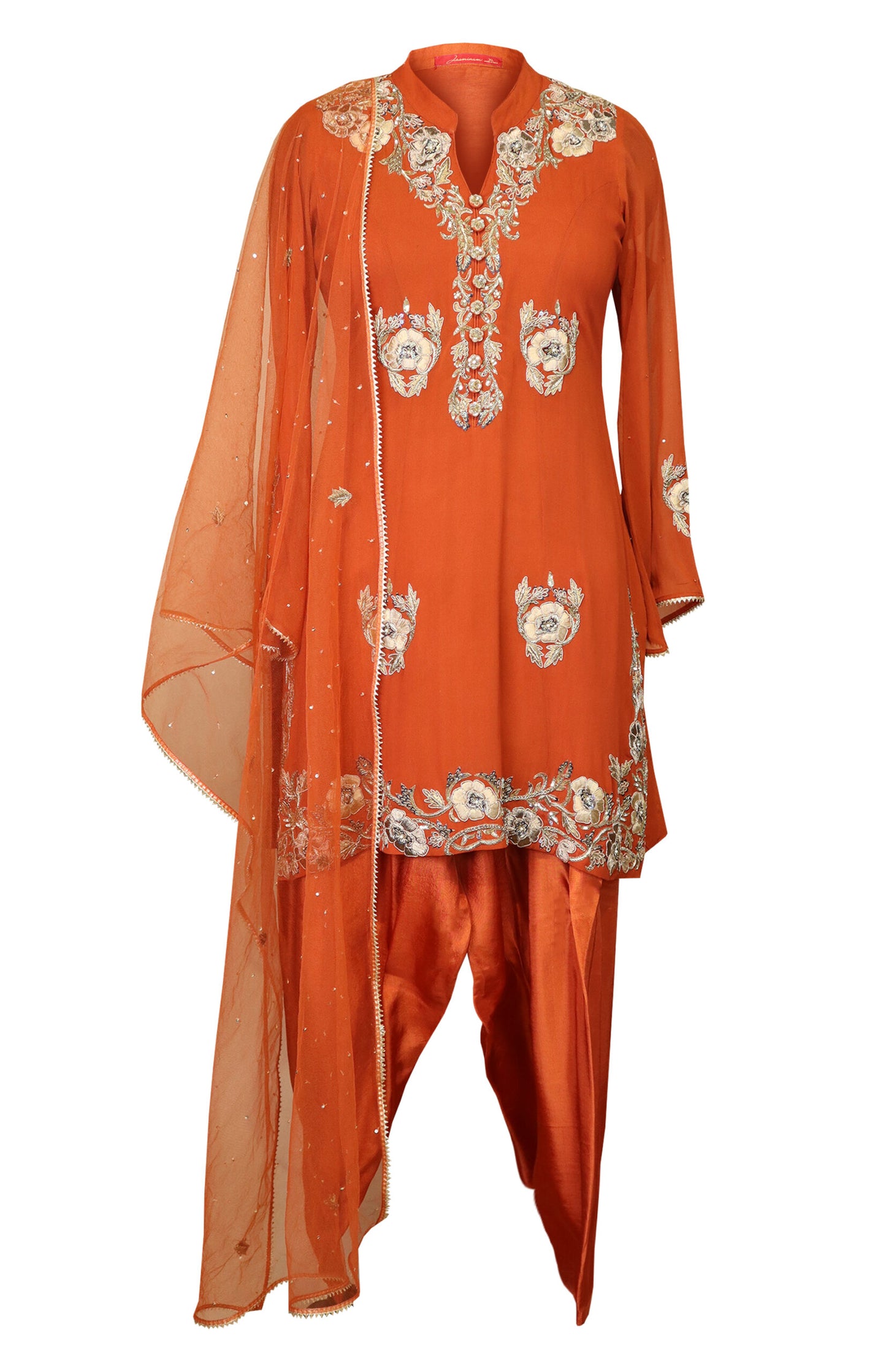 Zardozi Short Shirt With Salwar