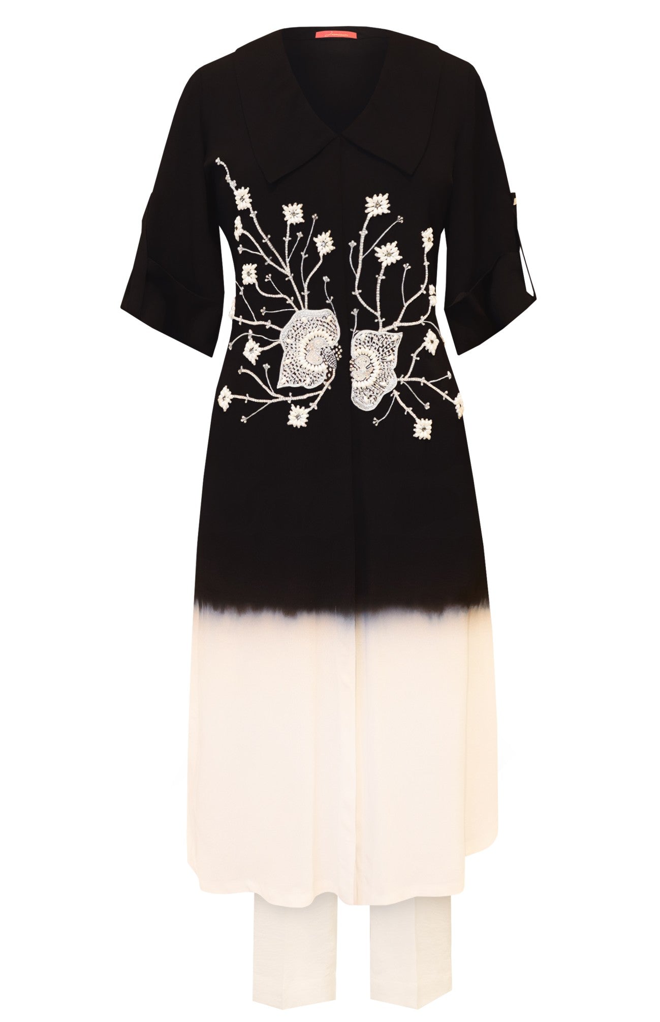 Ombré Kurta Set With Collar