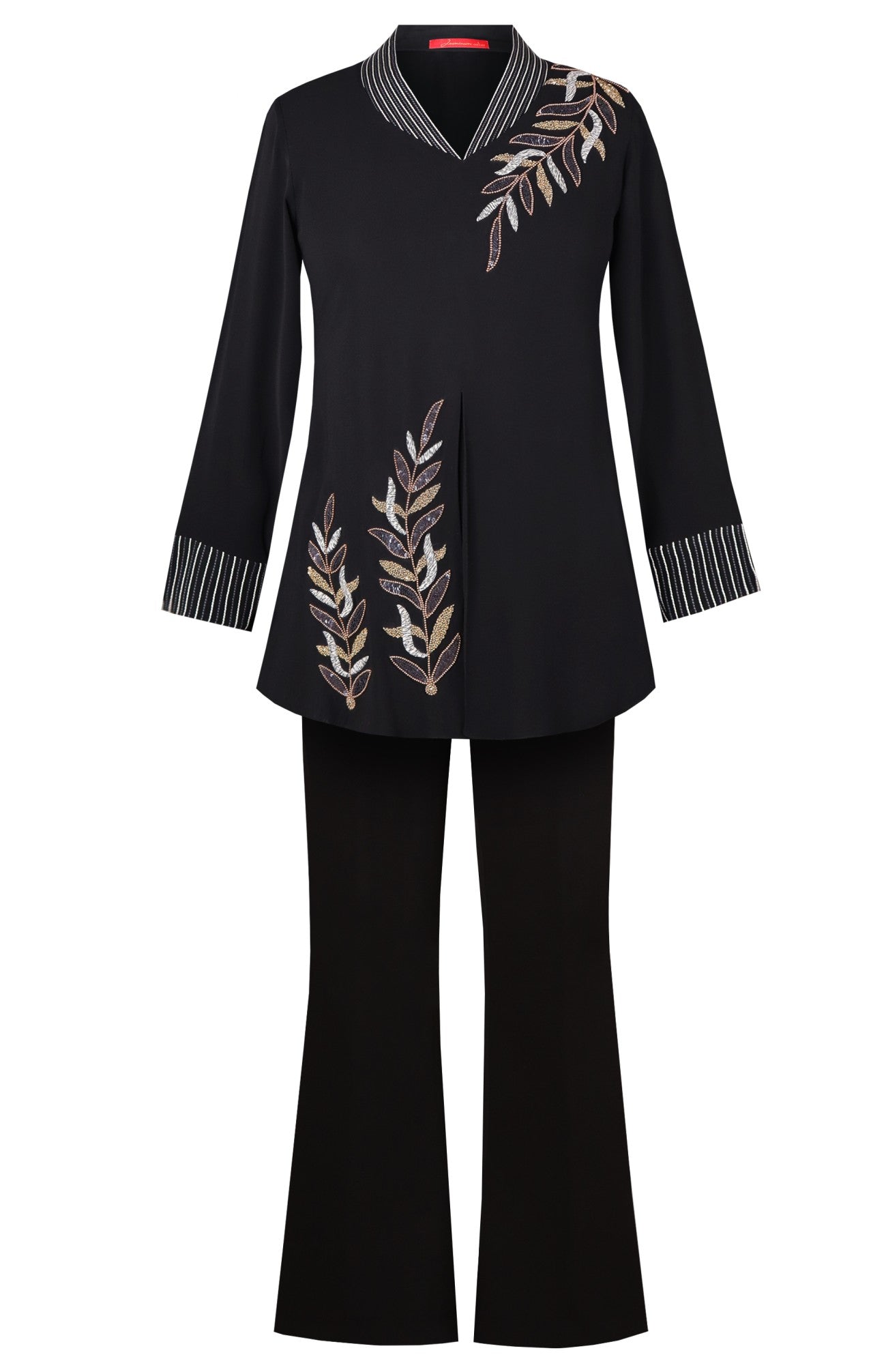 Palm Leaves Co-ord Set - BLACK