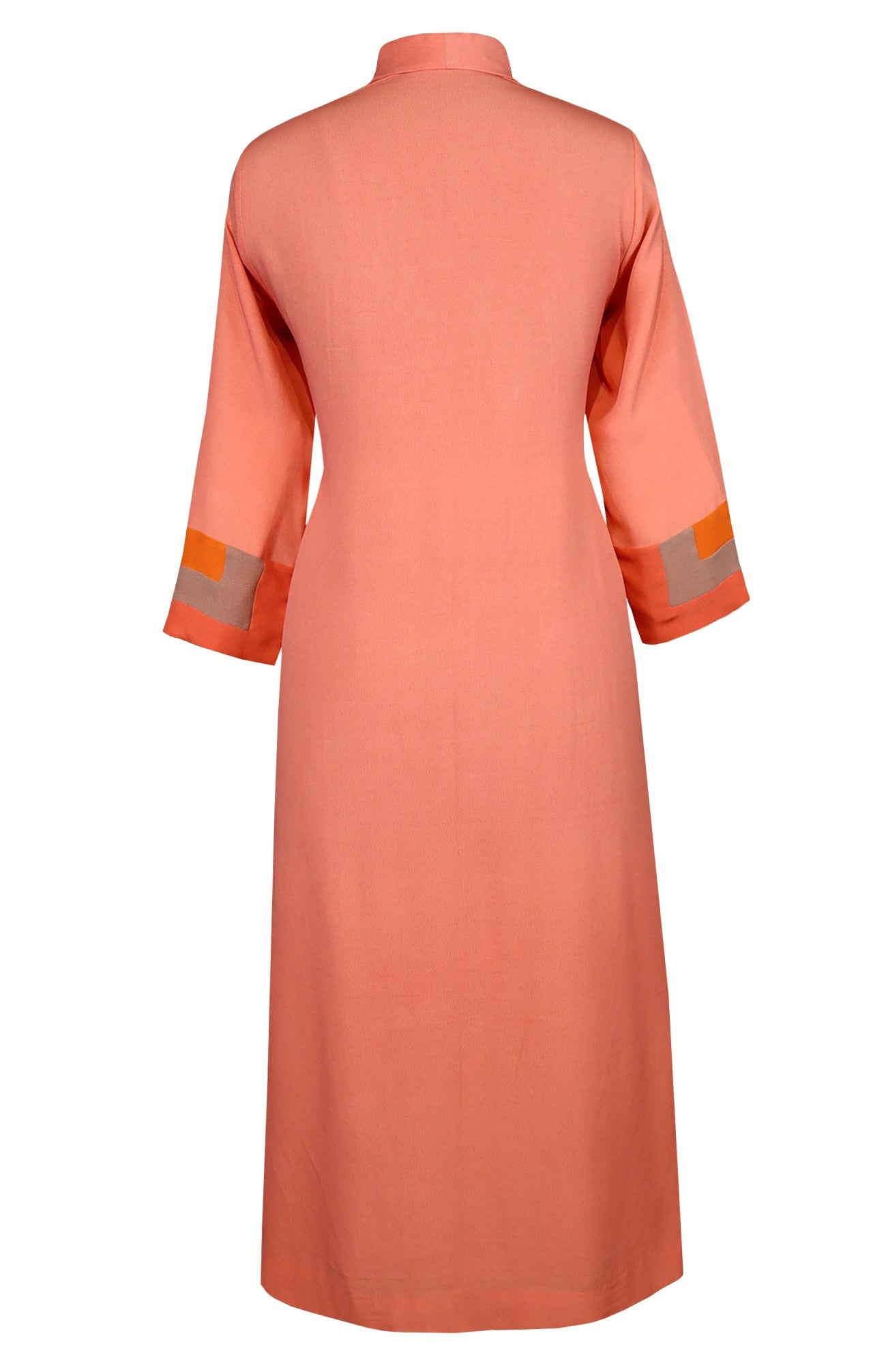 Peach Colour Block Kurta