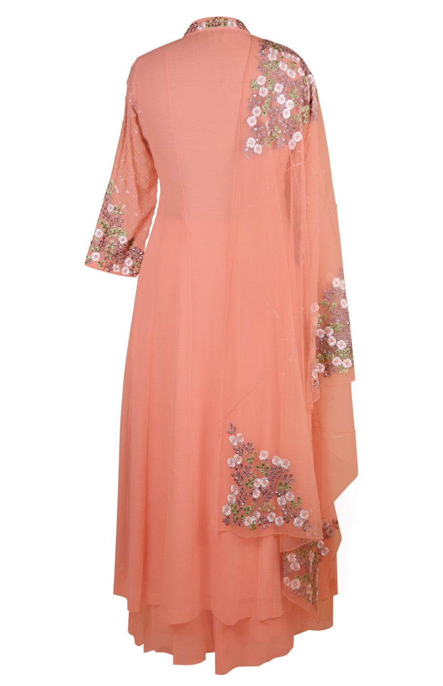 Georgette Kalidar Suit - PEACH