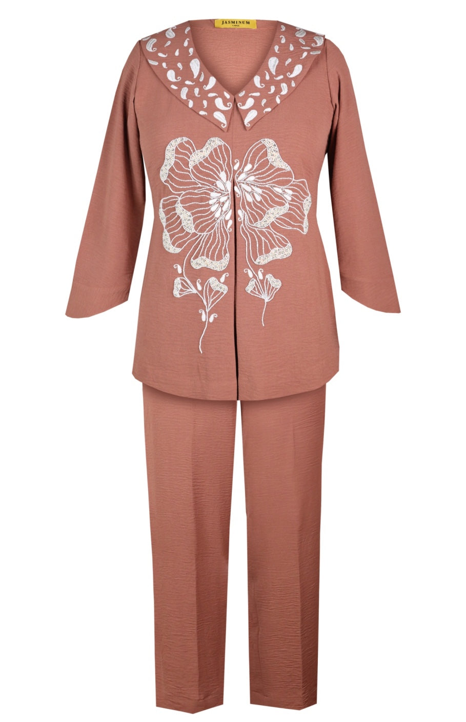 Bloom Puritan Collar Co-ord Set - MOCHA