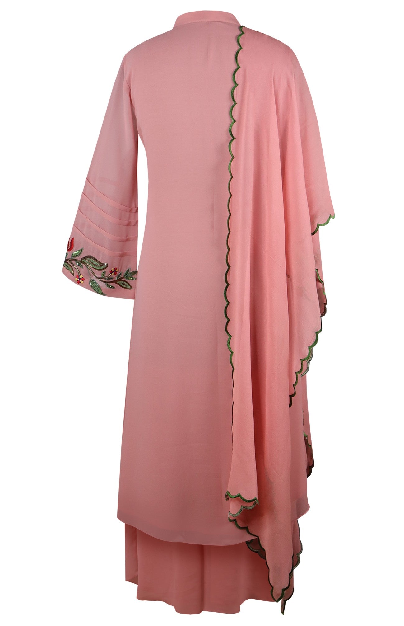 Multicoloured Embroidery Georgette Suit - PEACH