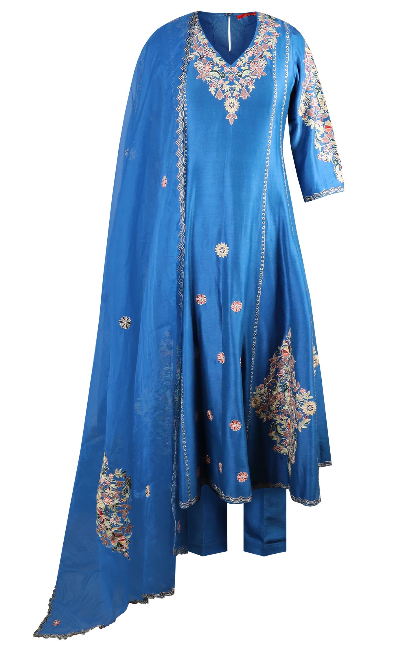 Kora Silk Anarkali With Aari Embroidery