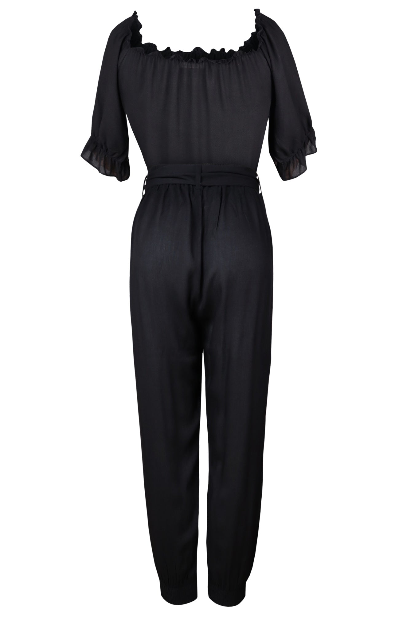 Peasant Top Rayon Co-ord Set - BLACK