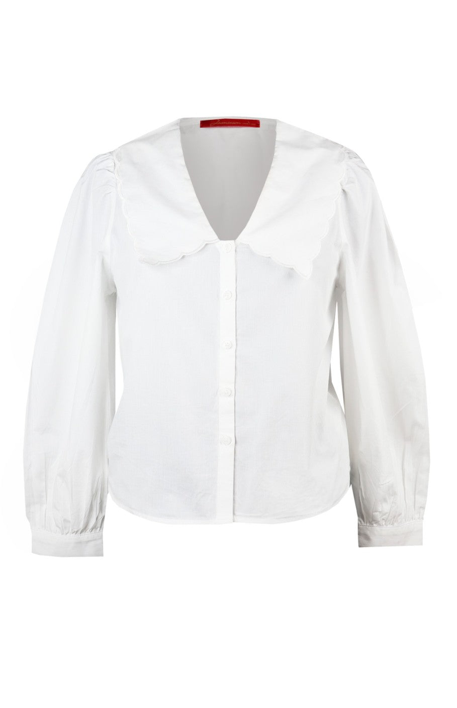 Peter Pan Collar Cropped Shirt - WHITE