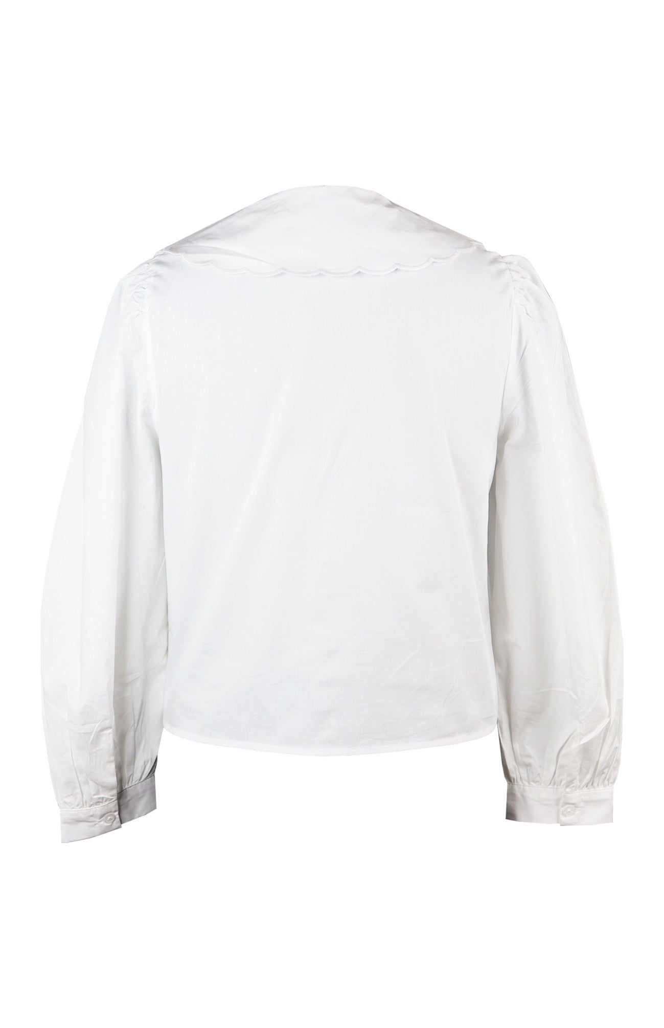 Peter Pan Collar Cropped Shirt - WHITE