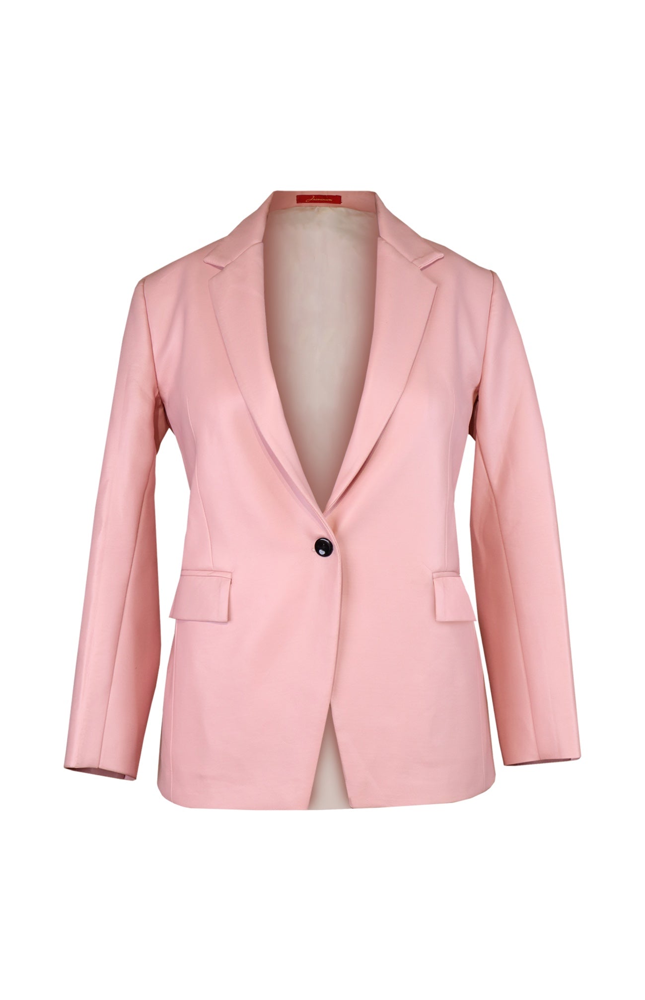 Single Button Leather Jacket - PINK