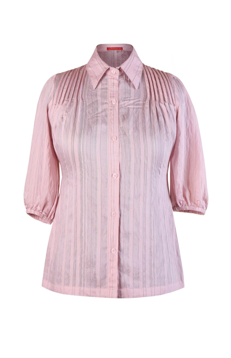 Pink Balloon Sleeves Shirt