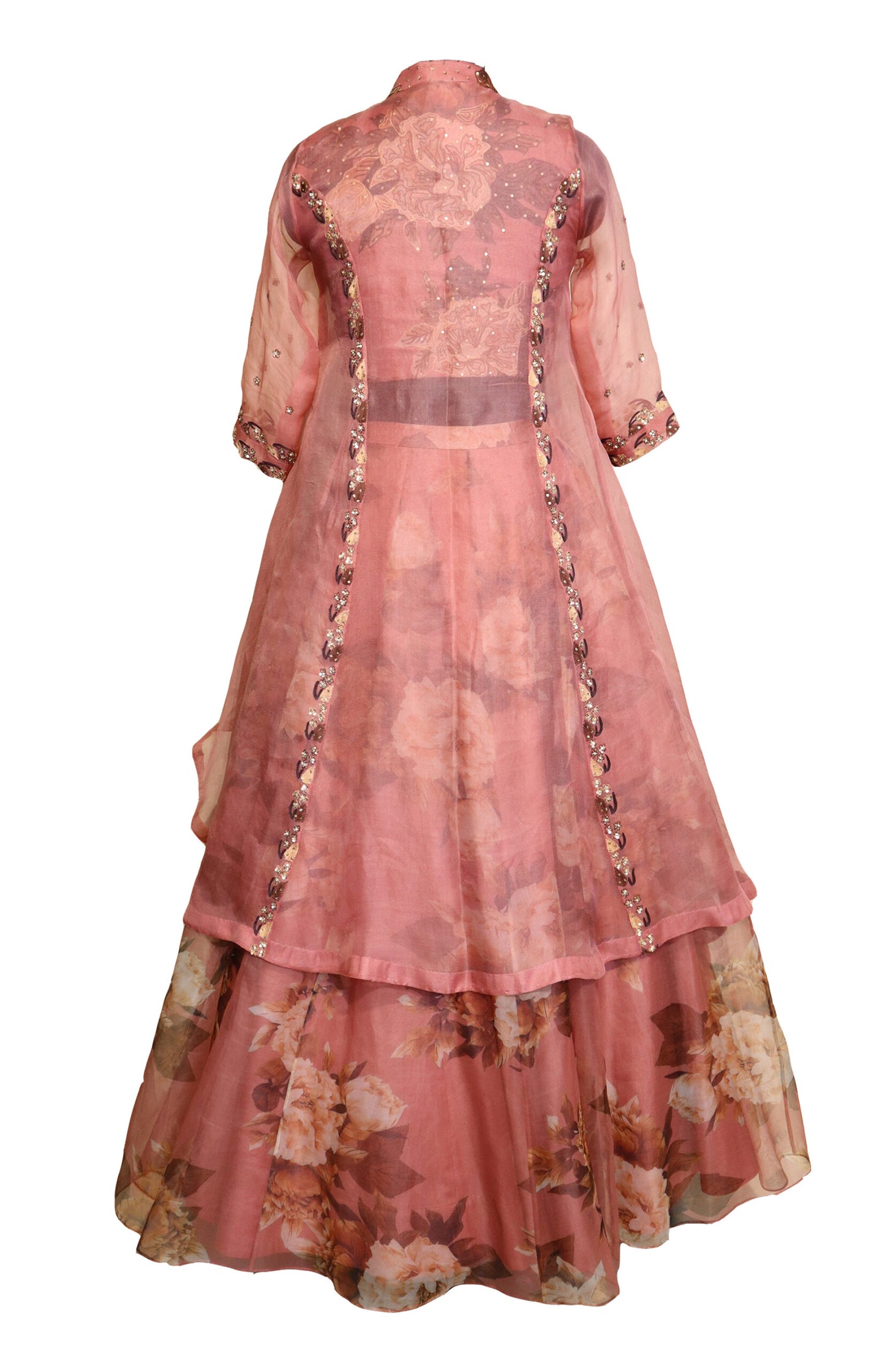 Printed Organza Lehnga With Jacket